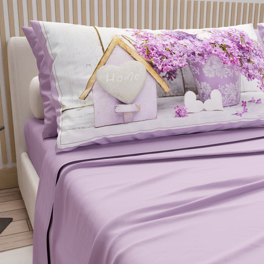 Lenzuola in Cotone, Completo Letto con Federe in Stampa Digitale Shabby 01