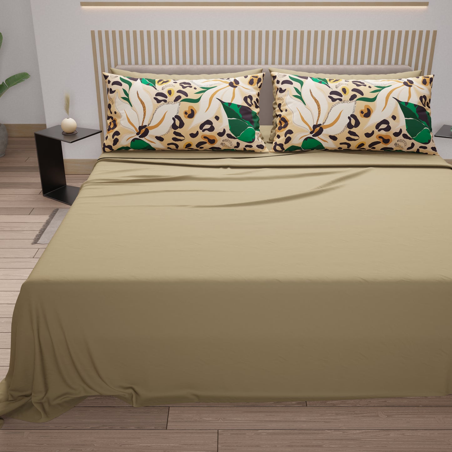Draps en coton, parure de lit avec taies d'oreiller à impression numérique animalier