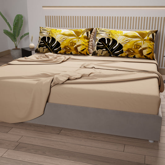Lenzuola in Cotone, Completo Letto con Federe in Stampa Digitale Tropical 102