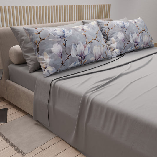 Draps en coton, parure de lit avec taies d'oreiller à impression numérique florale 116