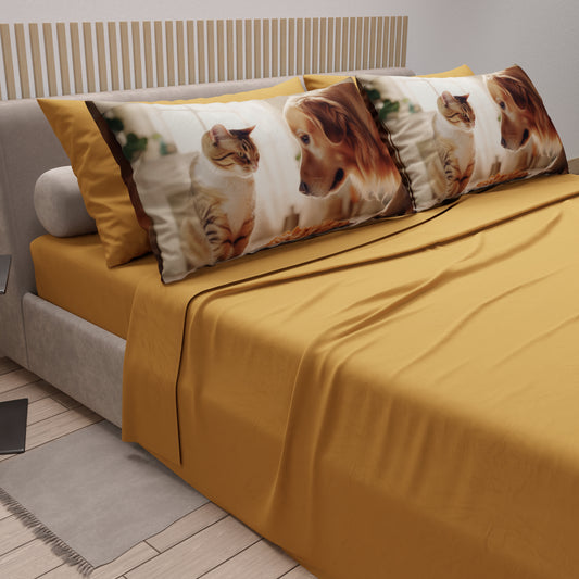LenzuolaAnimali in Cotone, Completo Letto con Federe in Stampa Digitale Friends 02