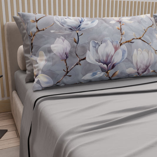 Draps en coton, parure de lit avec taies d'oreiller à impression numérique florale 116