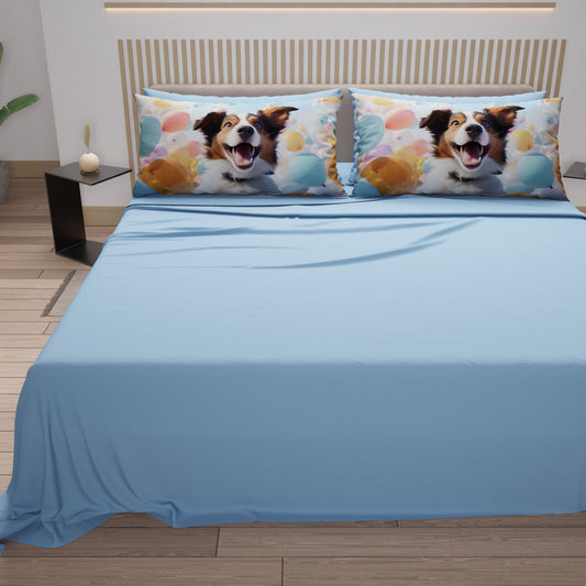 Lenzuola Animali in Cotone, Completo Letto con Federe in Stampa Digitale Dog 14