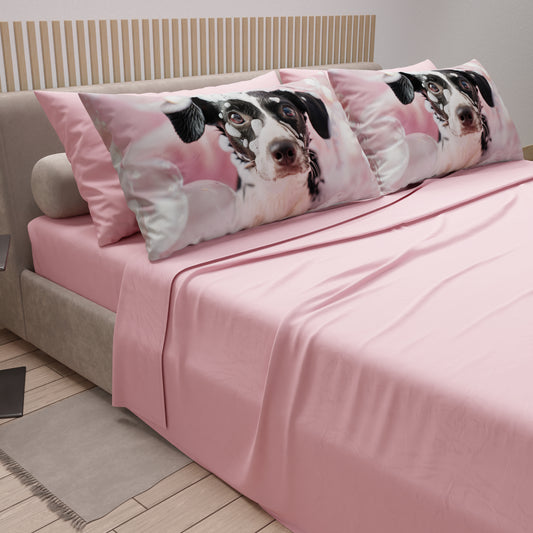 Draps Animaux en Coton, Parure de Lit avec Taies d'Oreiller en Impression Digitale Chiens 09