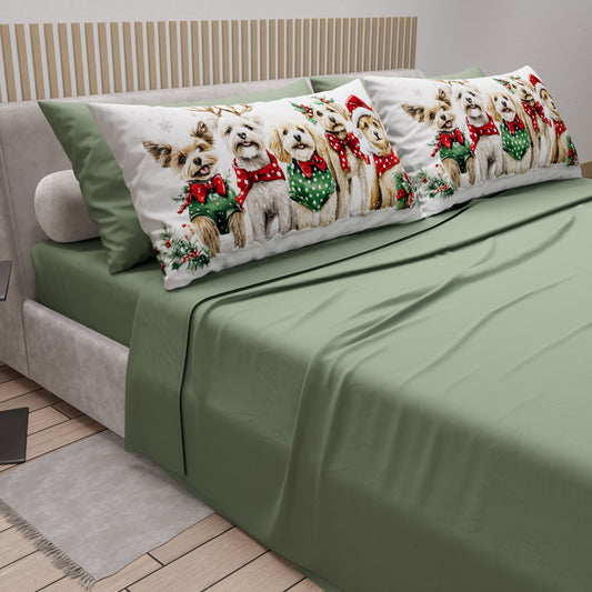 Lenzuola Natalizie in Cotone, Completo Letto con Federe in Stampa Digitale 25 Xmas 9
