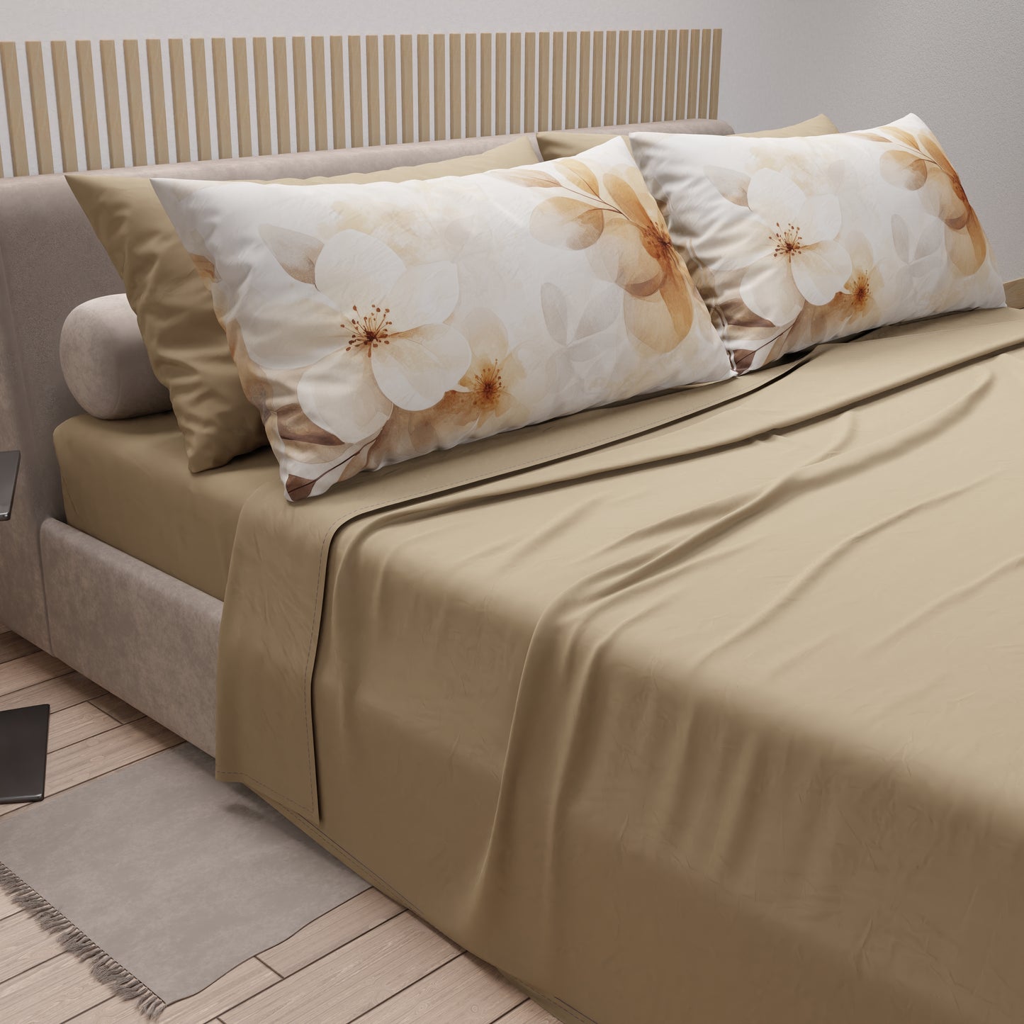 Lenzuola in Cotone, Completo Letto con Federe in Stampa Digitale Floreale F29