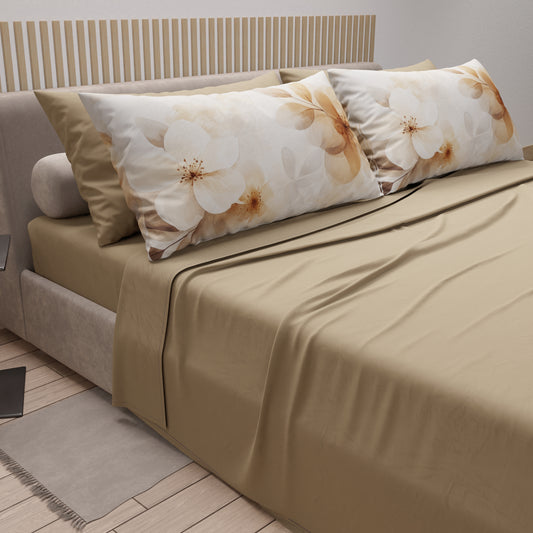 Draps en coton, parure de lit avec taies d'oreiller en impression numérique florale F29