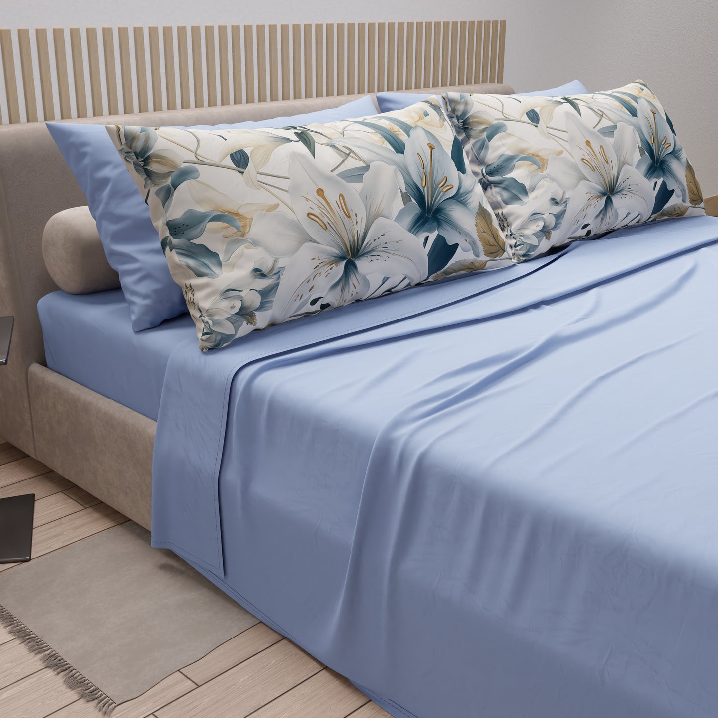 Lenzuola in Cotone, Completo Letto con Federe in Stampa Digitale Floreale F31