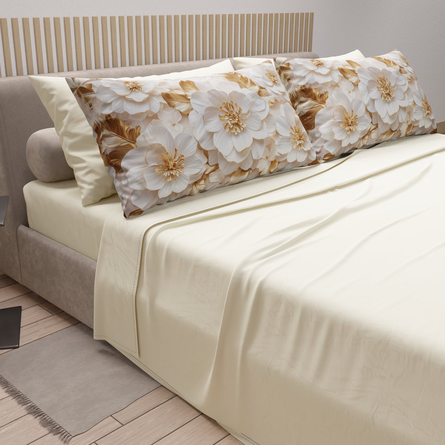 Lenzuola in Cotone, Completo Letto con Federe in Stampa Digitale Floreale F33
