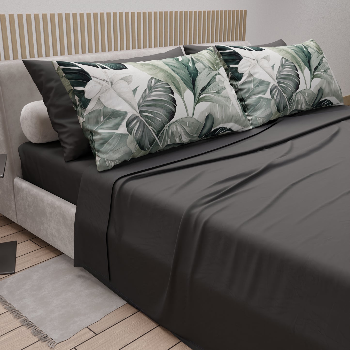 Lenzuola in Cotone, Completo Letto con Federe in Stampa Digitale Floreale F4
