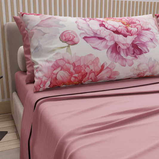 Lenzuola in Cotone, Completo Letto con Federe in Stampa Digitale Floreale F41