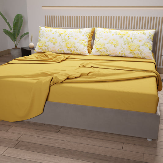 Lenzuola in Cotone, Completo Letto con Federe in Stampa Digitale Valencia