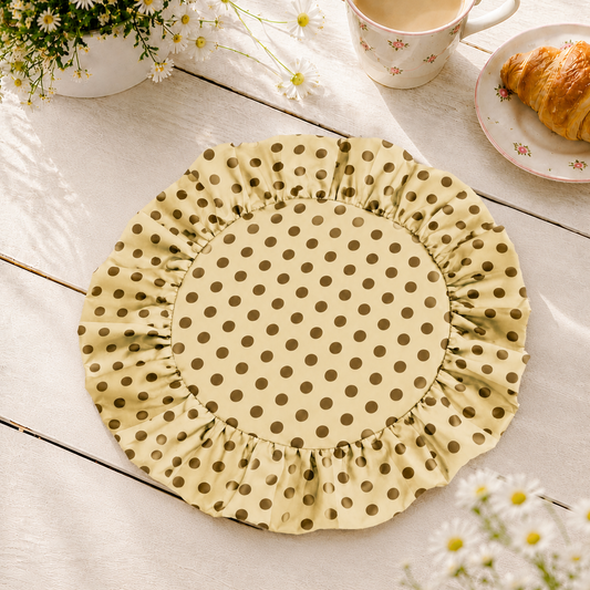 Tovagliette Americane Rotonde con Rouches Pois 04