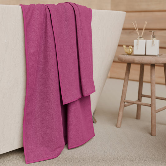 Asciugamani Bagno in Spugna Tinta Unita Fucsia