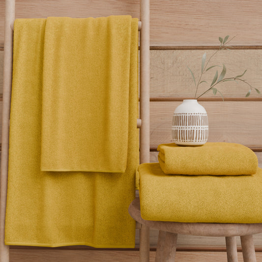 Asciugamani Bagno in Spugna Tinta Unita Giallo
