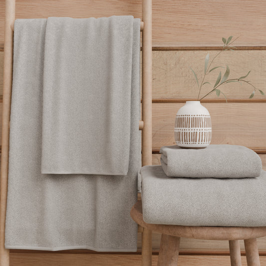 Asciugamani Bagno in Spugna Tinta Unita Grigio