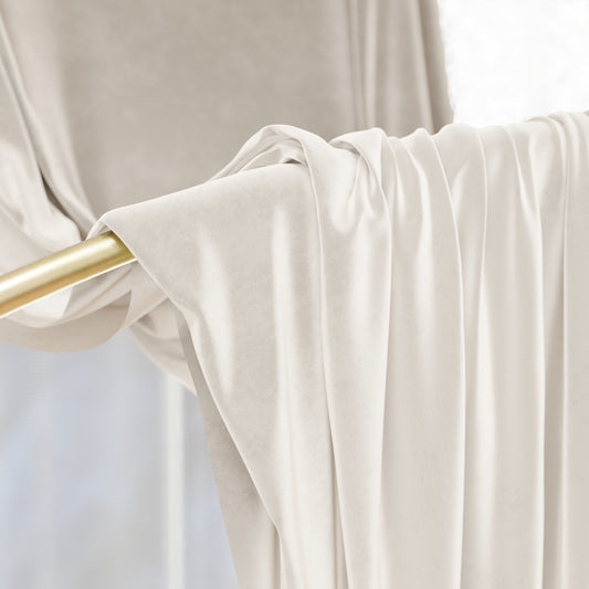 Tenda a Pannello in Velluto per Interni con Anelli, 140x280 cm, Bianco Latte