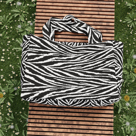Women's Sea Bag, Beach Bag, Microfiber Sea Bag, Zebra