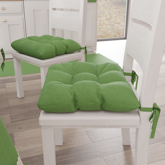Cuscini per Sedie Coprisedia Shabby Chic Tinta Unita Verde