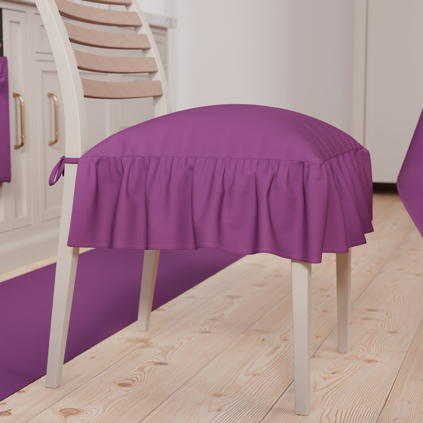 Coussins unis pour chaises avec volant lilas