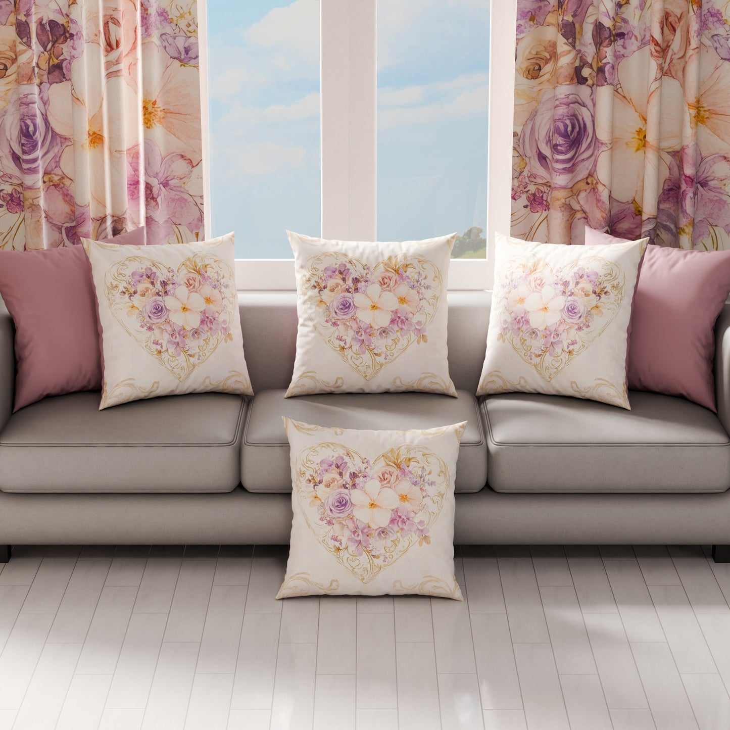Cuscini, Copricuscini Divano, Cuscini Arredo in Stampa Digitale Shabby 320
