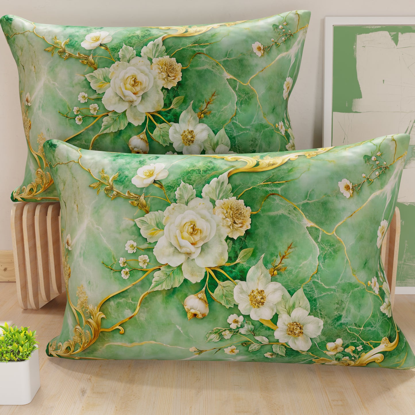 Taies de coussin en impression numérique, florale 06-3