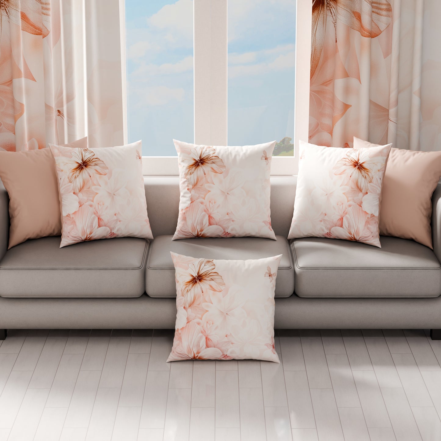 Coussins, Housses de coussin pour canapé, Coussins décoratifs en impression numérique Floral F11