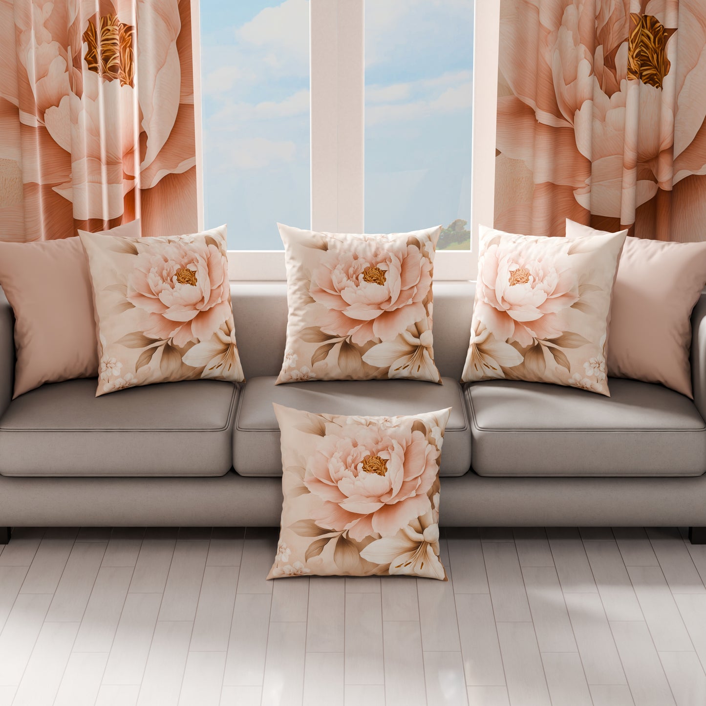 Coussins, Housses de coussin pour canapé, Coussins décoratifs en impression numérique florale F26