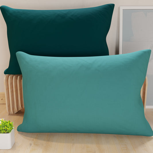 Federe, Coppia Federe, Copricuscini, 100% Microfibra Anallergica Tiffany/Ottanio