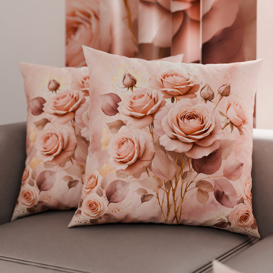 Cuscini, Copricuscini Divano, Cuscini Arredo in Stampa Digitale Floreale Fiore Rosa