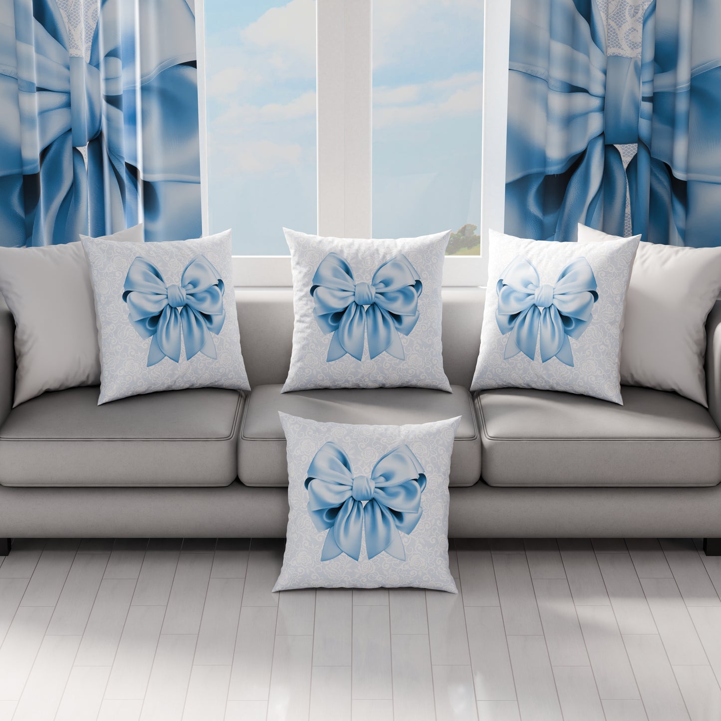 Coussins, Housses de coussin pour canapé, Coussins décoratifs en impression numérique Noeud Céleste