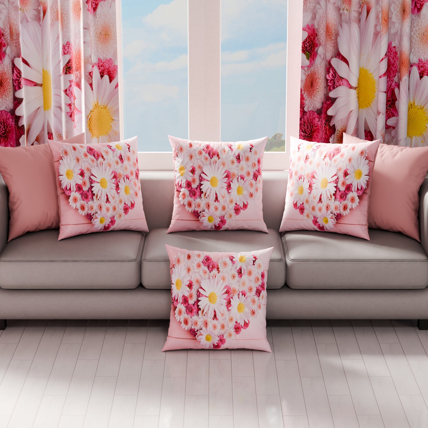 Coussins, Housses de coussin pour canapé, Coussins décoratifs en impression numérique florale 11