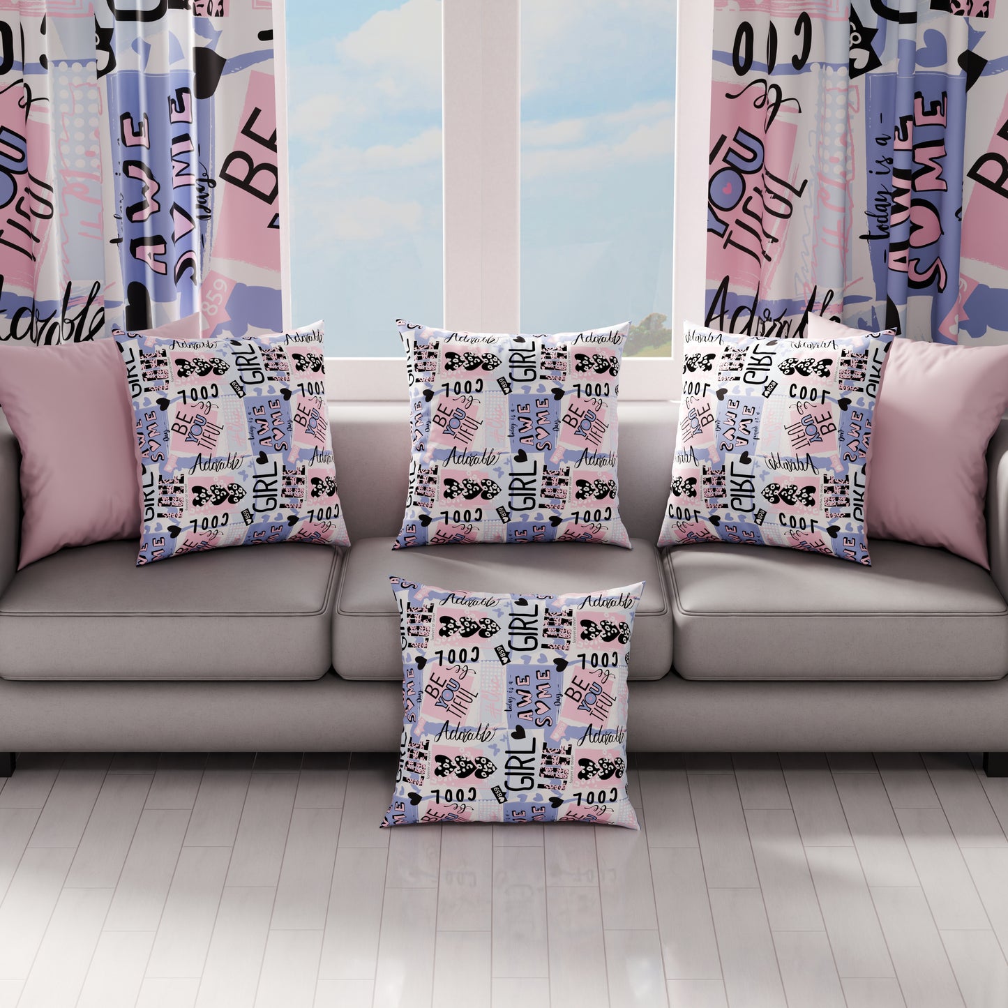 Coussins, Housses de coussin pour canapé, Coussins décoratifs en impression numérique Girlcool