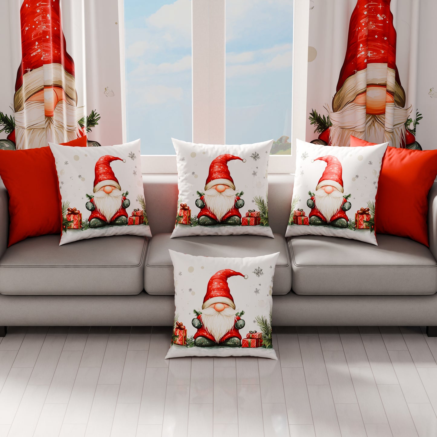 Coussins, Housses de coussin pour canapé, Coussins décoratifs de Noël Gnome 01