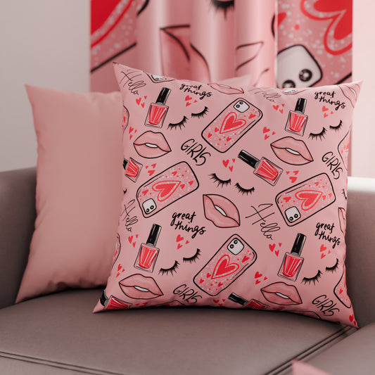 Cuscini, Copricuscini Divano, Cuscini Arredo in Stampa Digitale Lipstick Rosa