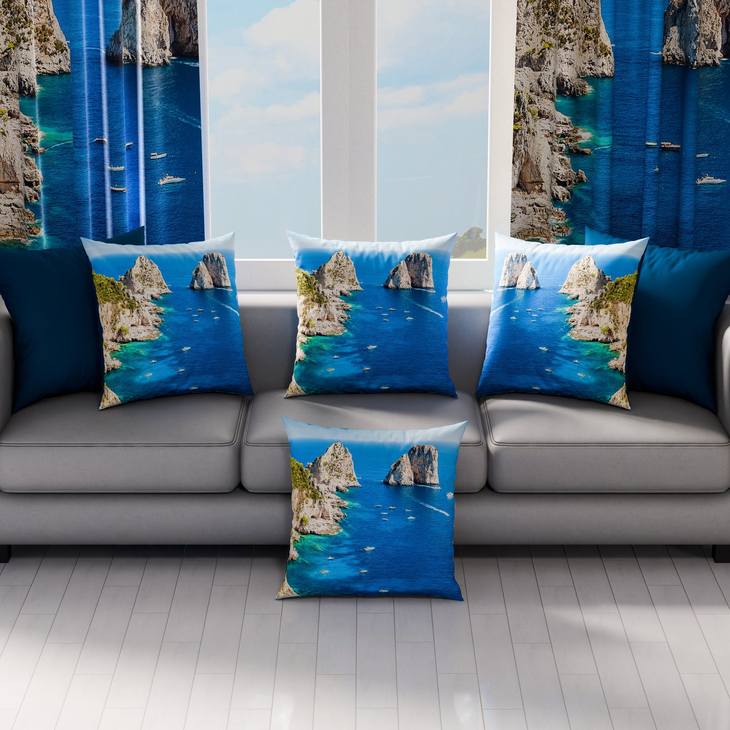Coussins, Housses de Coussin pour Canapé, Coussins Décoratifs en Impression Digitale Marin 03