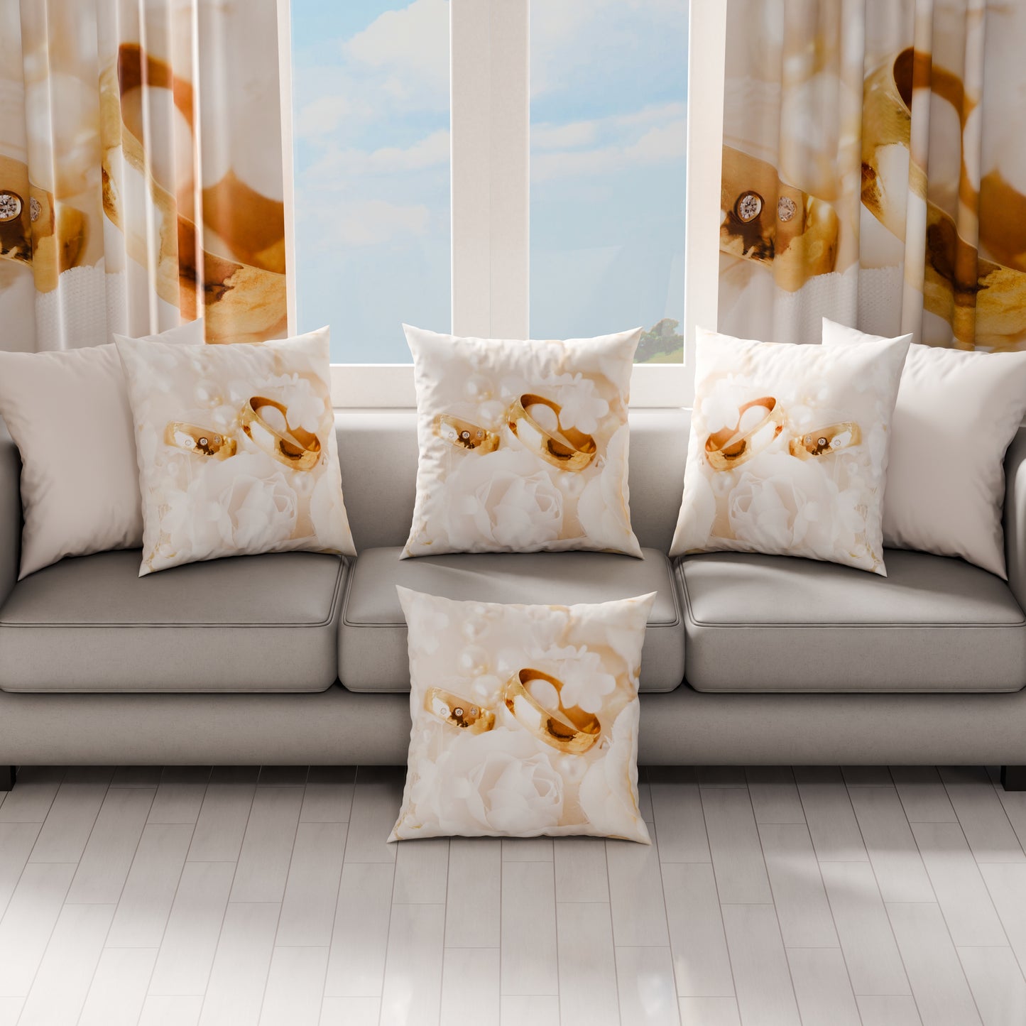 Coussins, Housses de coussin pour canapé, Coussins décoratifs en impression numérique Mariage 01