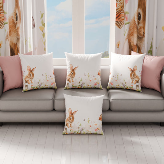 Cuscini, Copricuscini Divano, Cuscini Arredo in Stampa Digitale Pasqua Bunny Garden
