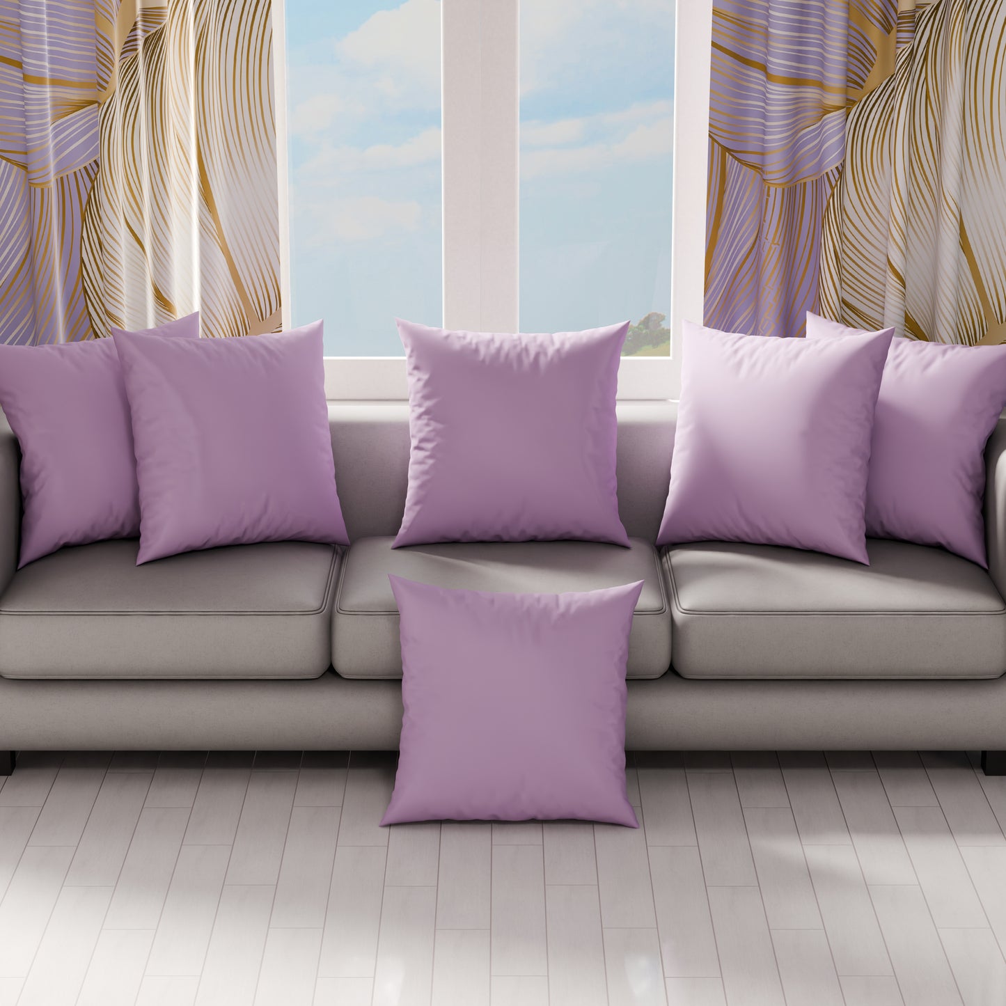 Coussins, Housses de Coussin pour Canapé, Coussins Décoratifs Uni, Lilas
