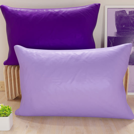 Federe, Coppia Federe, Copricuscini, 100% Microfibra Anallergica, Lilla/Viola
