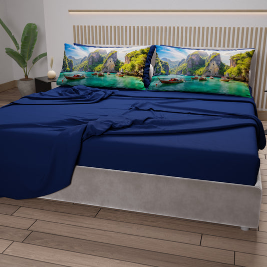 Lenzuola in Cotone, Completo Letto con Federe in Stampa Digitale, Phi-Phi