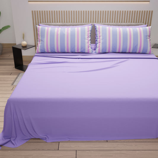 Lenzuola in Cotone, Completo Letto con Federe in Stampa Digitale Mille Righe 10