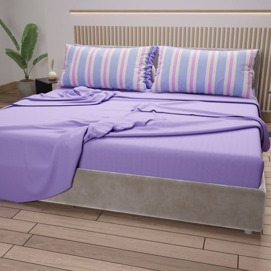Lenzuola in Cotone, Completo Letto con Federe in Stampa Digitale Mille Righe 10