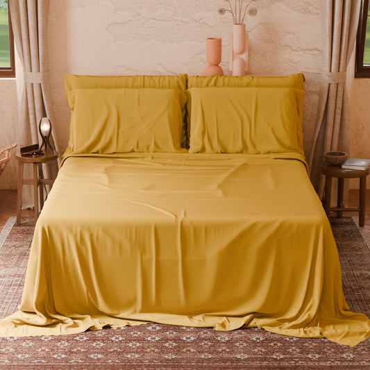Lenzuola Matrimoniali Singole Cotone Giallo Made in Italy | PETTI Artigiani Italiani