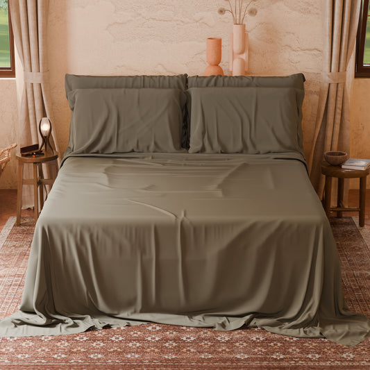 Lenzuola Matrimoniali Singole Cotone Tortora Made in Italy | PETTI Artigiani Italiani