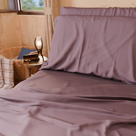Draps Uni en Satin de Coton Oignon
