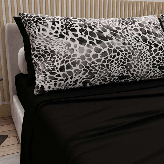 Set Animalier Cobra Nero Copriletti Estivi + Lenzuola in Cotone + Federa in Stampa Digitale