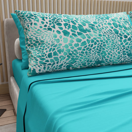 Lenzuola in Cotone, Completo Letto con Federe in Stampa Digitale Cobra Tiffany