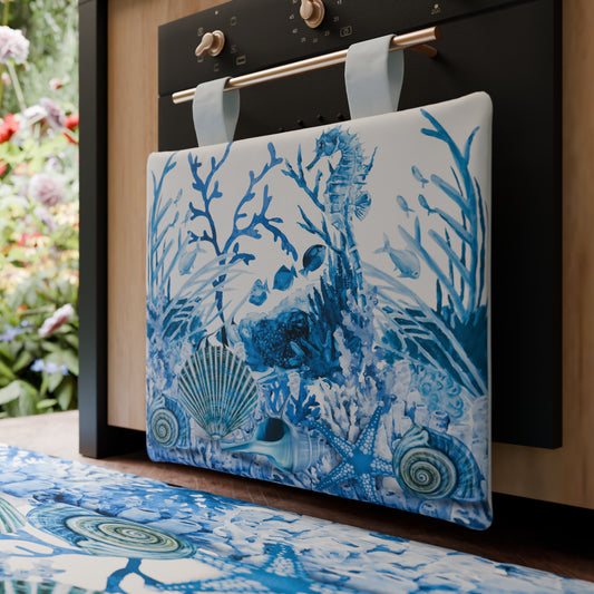 Copriforno per Cucina in Stampa Digitale Corallo Blu