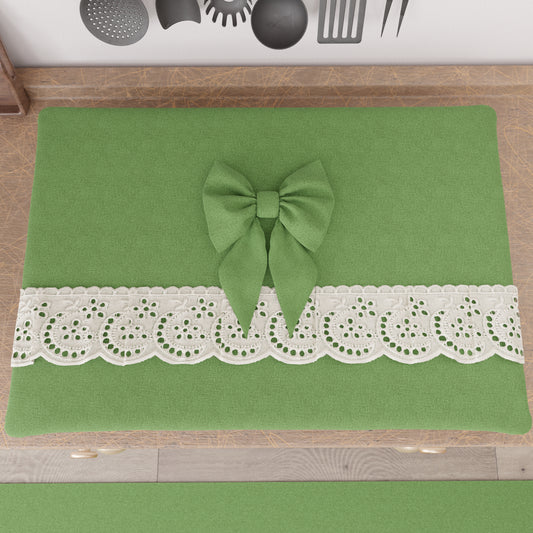 Coprifornello Coprifuochi Shabby Chic con Pizzo e Fiocco Verde